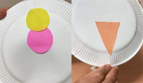 紙皿と折り紙